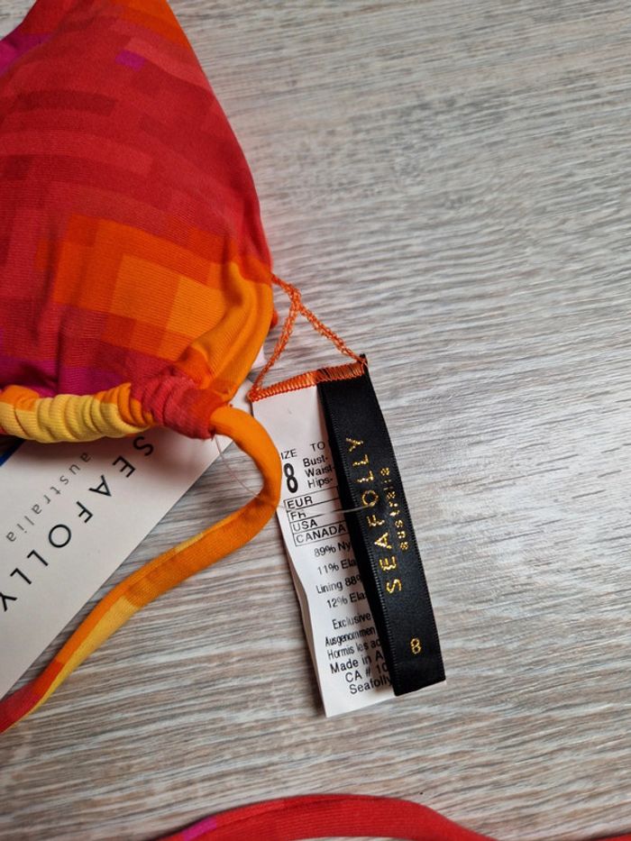 Maillot de bain bikini 2 pièces neuf avec étiquette Seafolly taille 36 - photo numéro 6