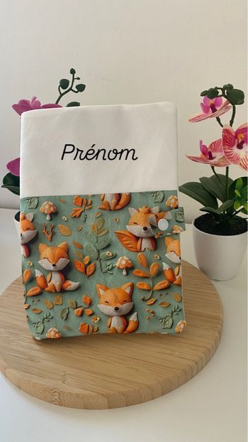 Protège carnet de santé renard bébé enfant prenom personnalisé personnalisable 