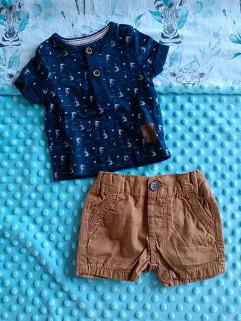 Ensemble t-shirt short 3 mois