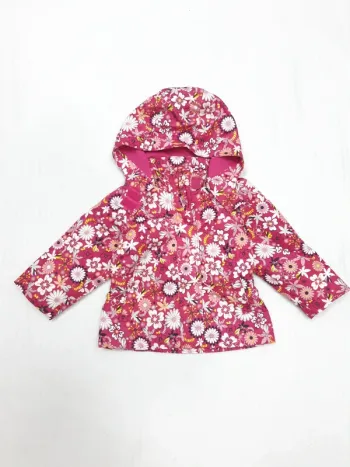 Coupe vent à capuche fleurs Name it 80 cm