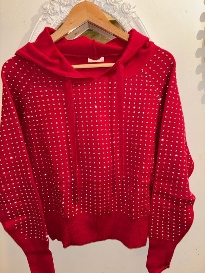 Pull capuche sequins