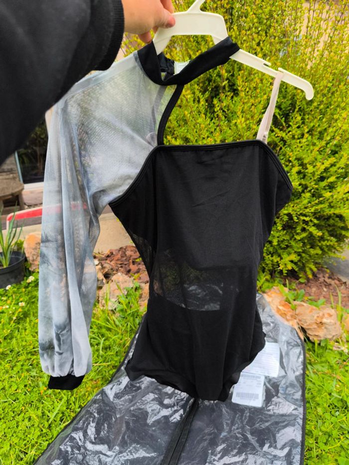 Costume scène body 36 s danse dance Aubrey noir black curtain call ame move patinage gymnastique - photo numéro 6