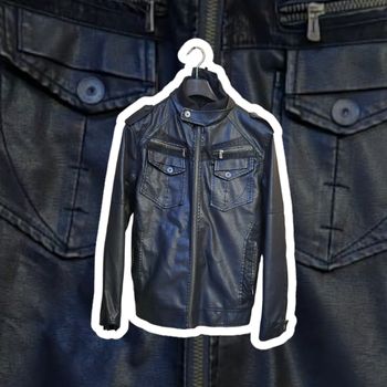 Blouson simili cuir noir