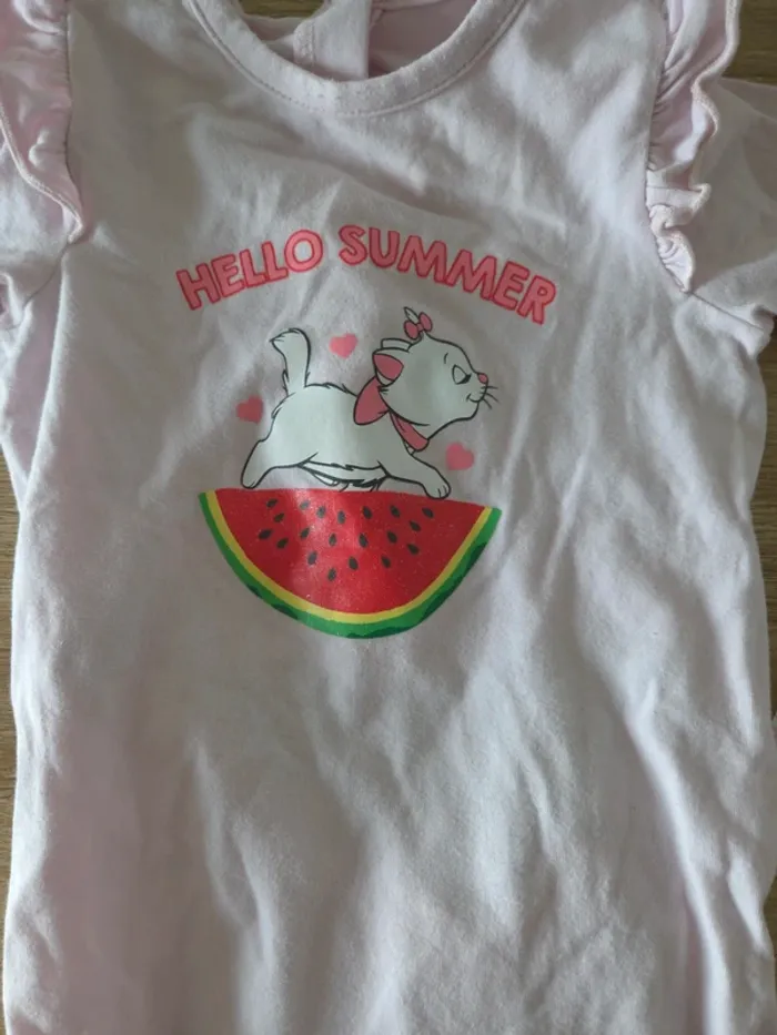 Pyjama coton Marie aristochat  rose 12 mois - photo numéro 2