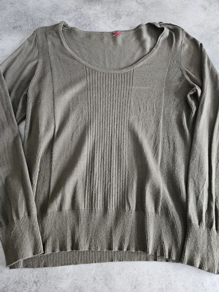 Petit pull léger mi-saison femme - Taille 42 / 44 - Patrice Breal - Vert sapin - photo numéro 6