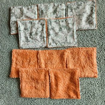 10 lingettes lavables 12x12 cm 