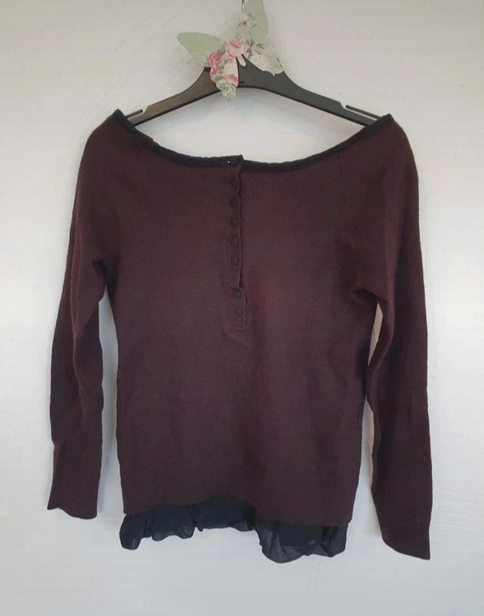 Pull marron noir comptoir des cotonniers taille xs - photo numéro 2