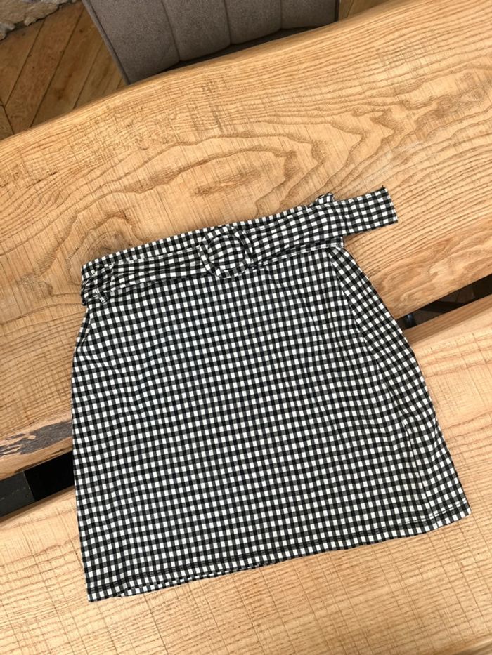 Jupe kiabi 14 ans été noire et blanche à carreaux vichy