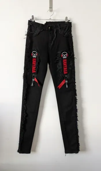 Jean brodé avec frange neuf - taille 34 (XS)