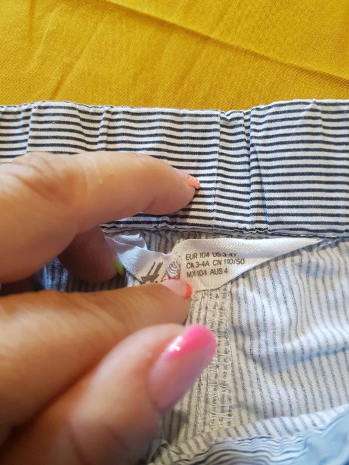 Shirt bermuda marin rayé bleu marine blanc 4/5 ans h&m - photo numéro 4