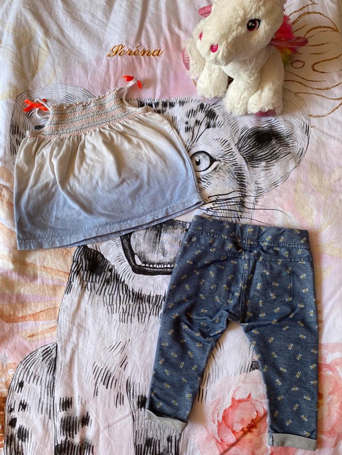 Ensemble haut et legging, taille 9 mois, marque Brioche et Zara. - photo numéro 5