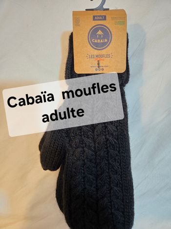Cabaïa moufles femme chaudes douces noires