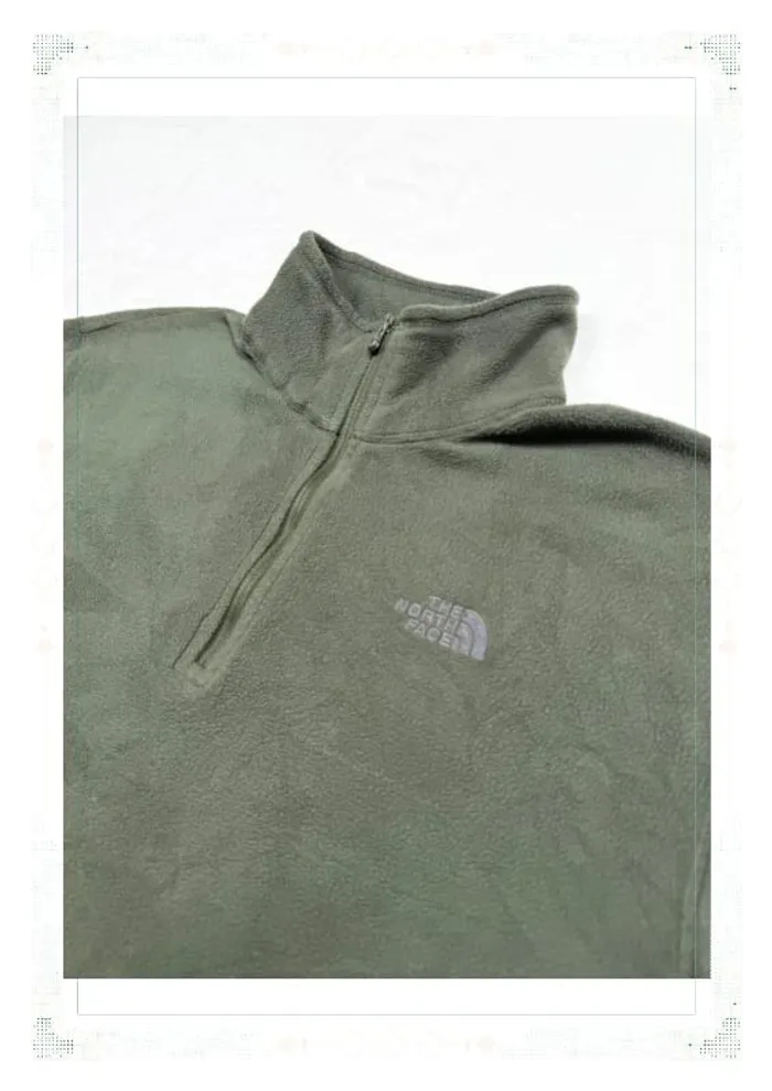 The North Face polaire demi zip vert kaki homme taille M polyester - photo numéro 4