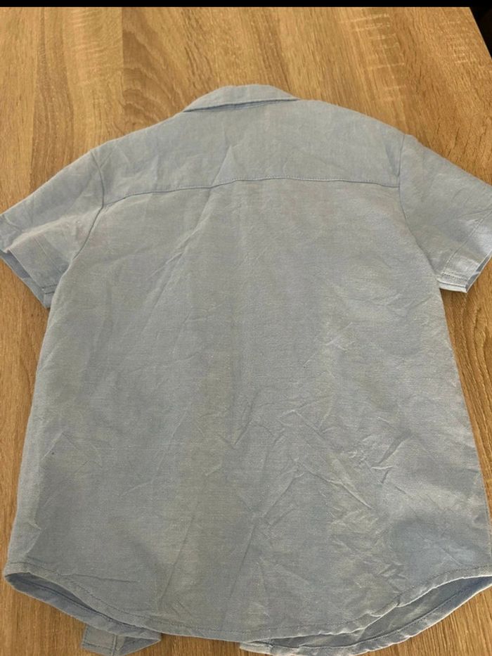 Chemise manche coute bleu 3/4 ans - photo numéro 3