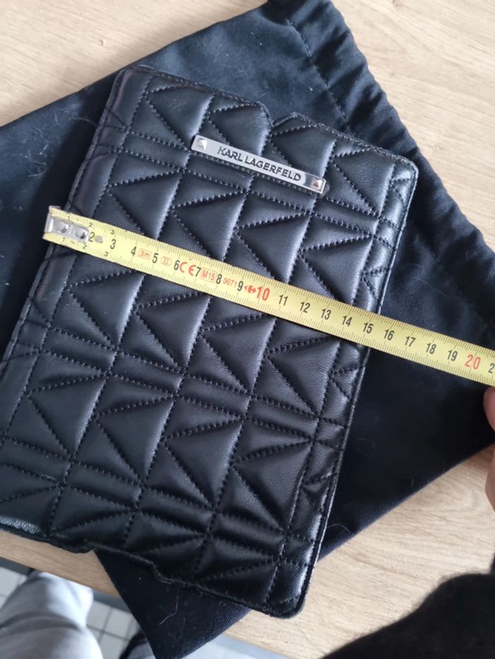 Pochette ordinateur lagerfield cuir noir - photo numéro 6
