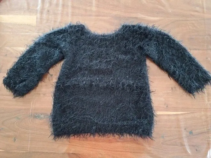 Pull noir fille laine 4 ans - photo numéro 3