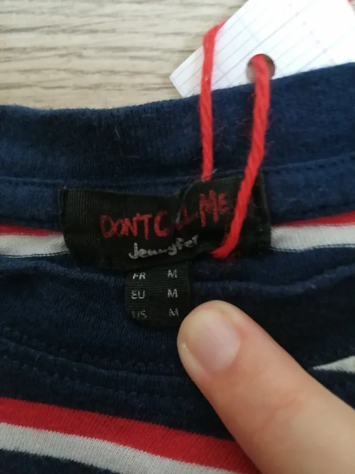 Tee-shirt crop top rayé bleu blanc rouge / jennyfer / (M) - photo numéro 4