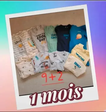 Lot 9 pyjamas + donne 2 tbe/be 0.50€ unité 