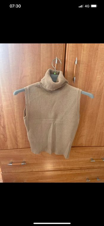 Haut col roulé beige