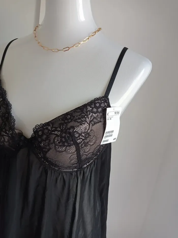 Nuisette sexy transparente dentelle avec bretelles fines neuf avec étiquette T.Xl H&M - photo numéro 2