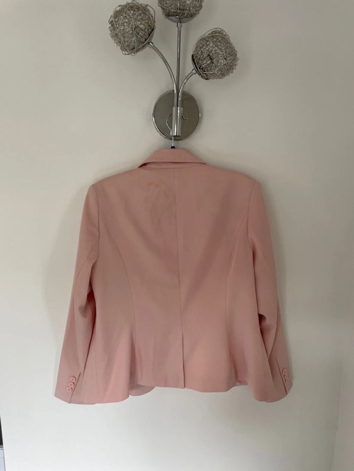 Veste blazer façon smoking rose pour femme - photo numéro 3