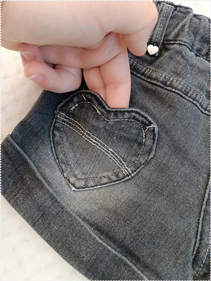 🔸Short en jean noir gris - 18 mois Kimbaloo🔸 - photo numéro 6