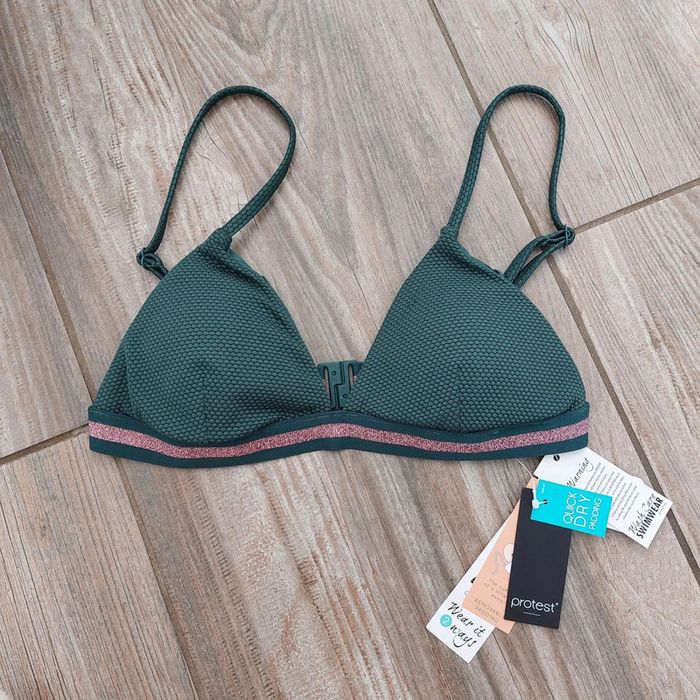 Haut de maillot de bain triangle vert et rose - Taille S Protest