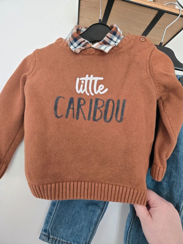 Ensemble chemise pull et jean / In extenso et TAO 12 mois 👦 - photo numéro 2