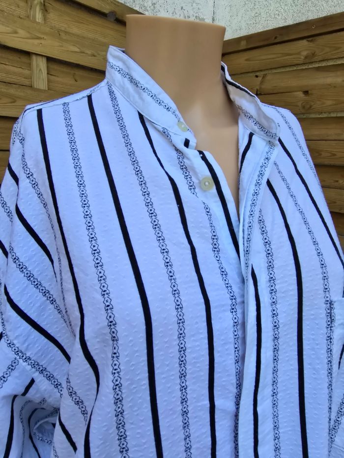 Chemise mixte 🍒Vintage 70 fabriqué en France🍒taille 42/44 - photo numéro 3