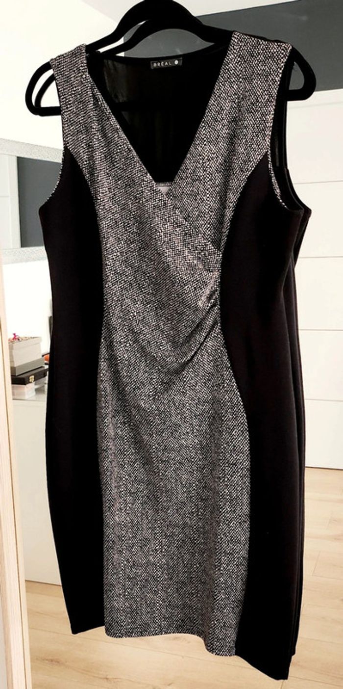 Robe sans manches noire et grise taille 42 Breal