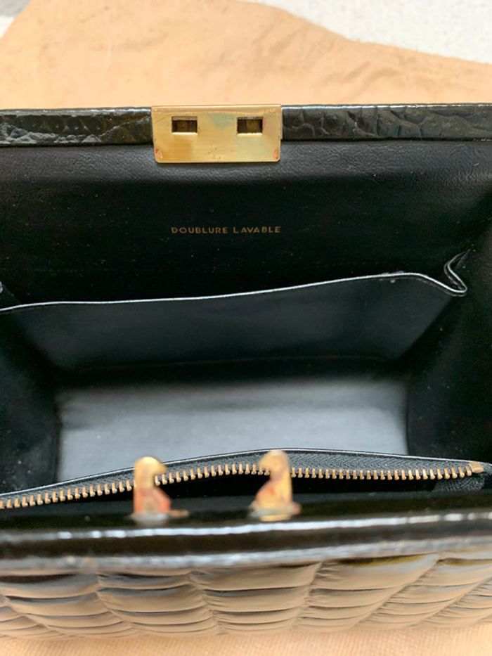 Sac à mains en cuir vintage - photo numéro 6