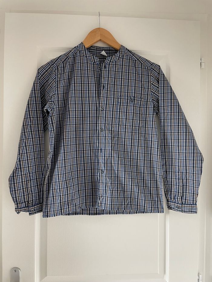 Chemise carreaux sans col