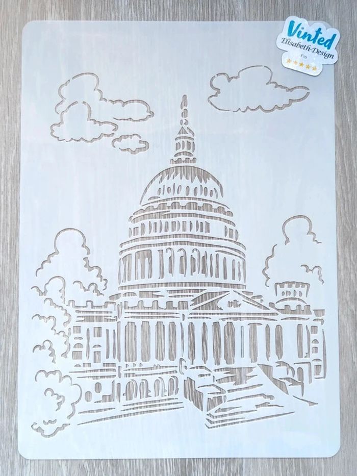 Grand Pochoir A4 du Capitol de Washington - photo numéro 2