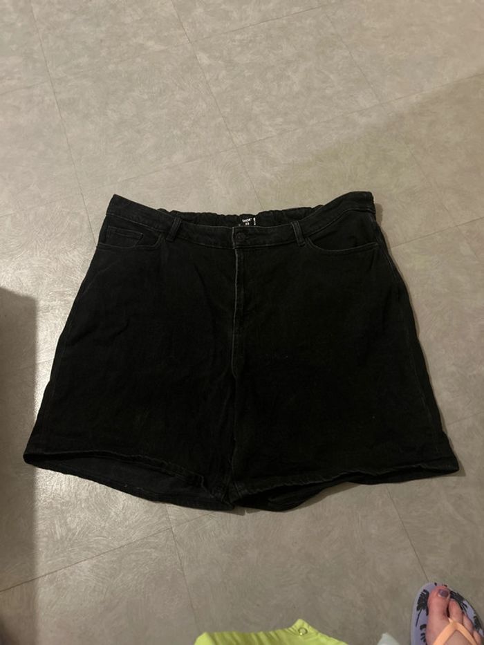 Short taille haute en jeans