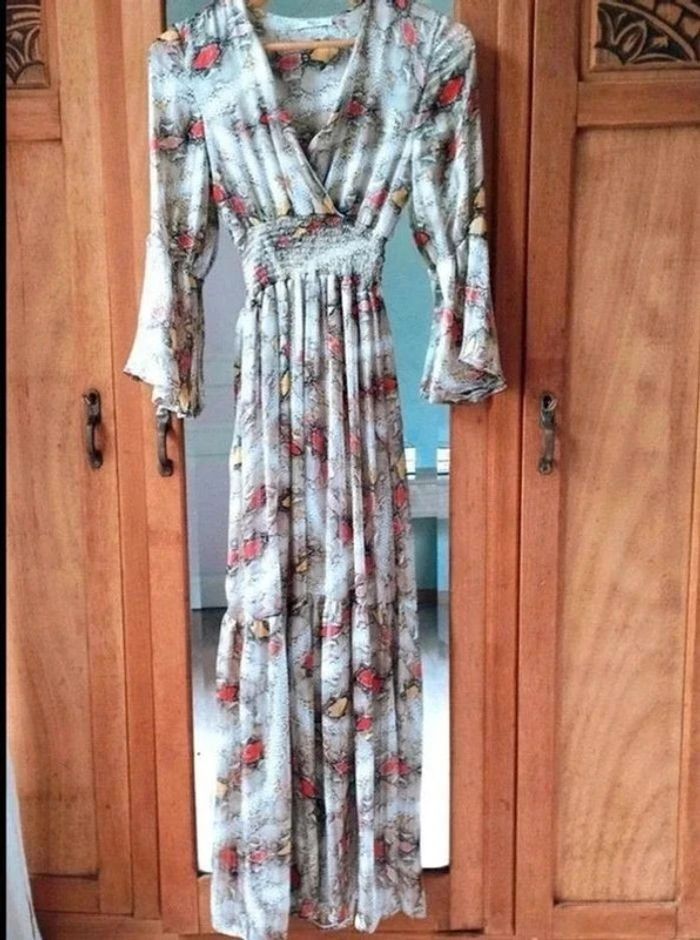 Robe longue  -  Made in  France  -  Motifs reptile  - Maëla  Paris  -  36  -  Parfait état - photo numéro 5