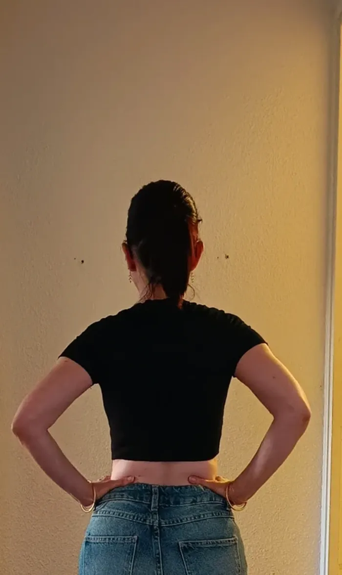 Crop top noir à côtes T. XXS - photo numéro 3