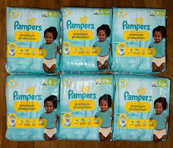 6 paquets de couches Pampers taille 6 