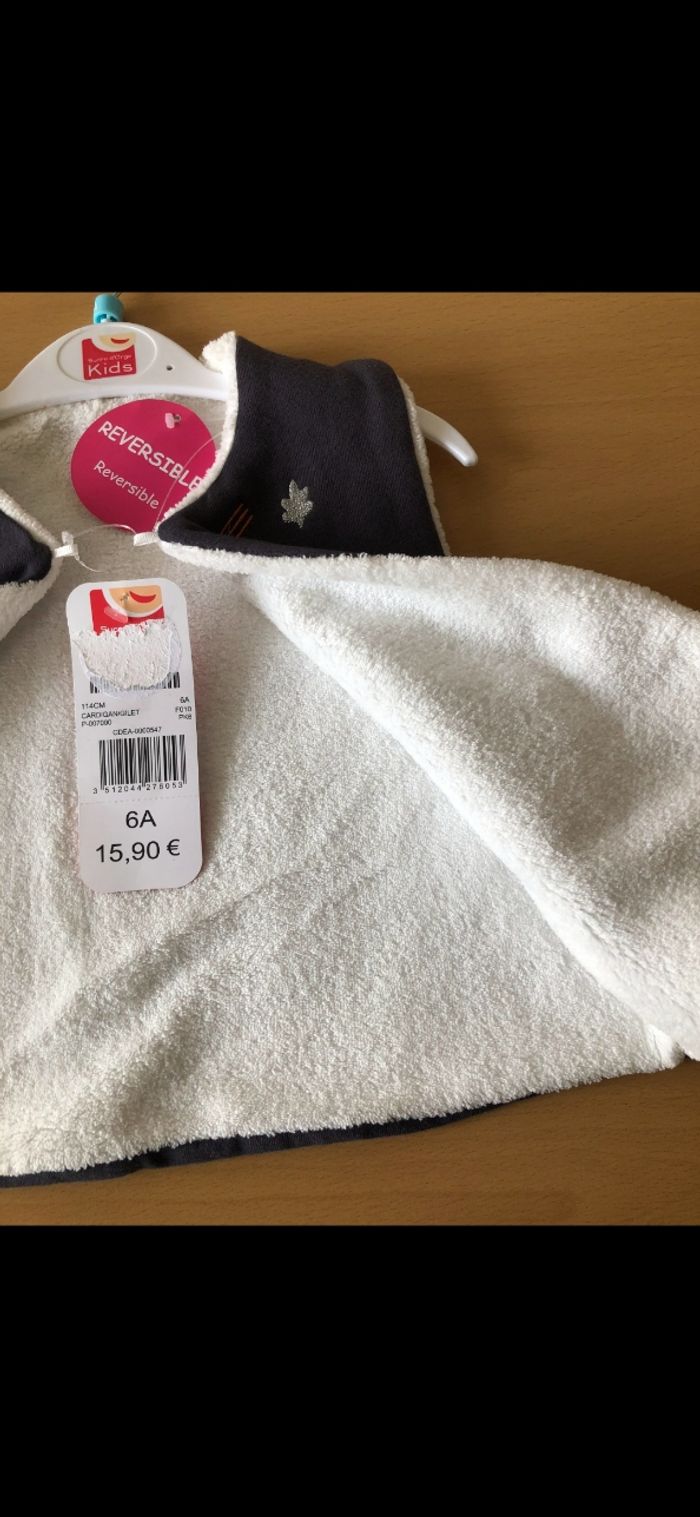 Gilet fille chaud sans manches sucre d'orge 6 ans - photo numéro 3