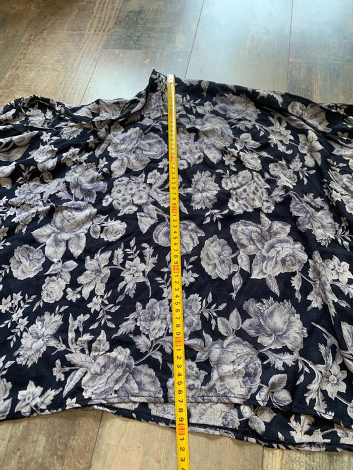 Blouse légère fleurie manches 3/4 chauve souris - photo numéro 5