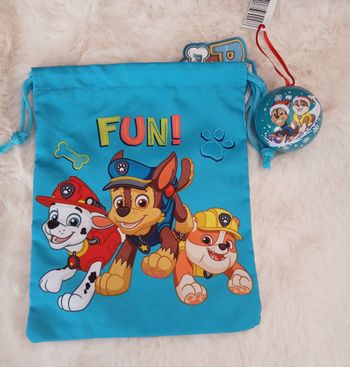 Neuf/Pat Patrouille: Sac pour goûter ou autre+ Boule métal à  garnir.
