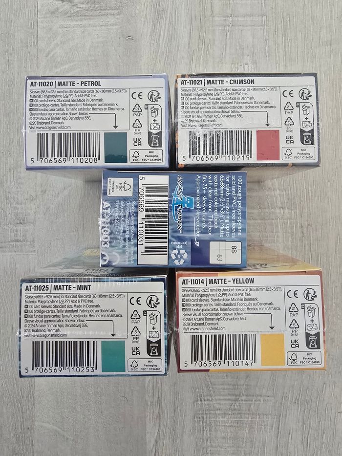 Lor de 5 paquets de 100 sleeves Dragon Shield Matte - photo numéro 2