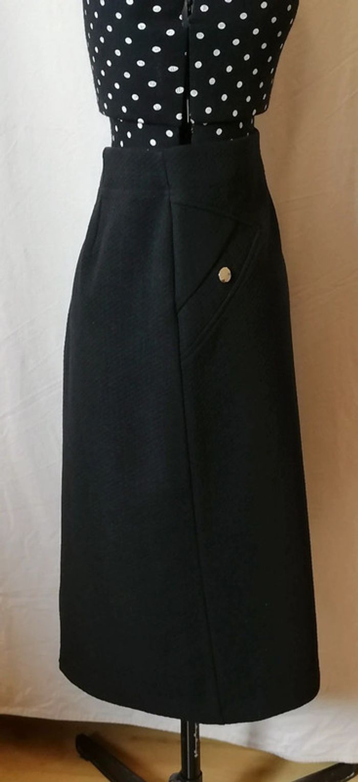 Jupe automne hiver noir argenté Taille 46 Diane Laury - photo numéro 4