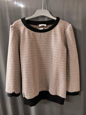 339277 pull marron/beige/noir femme S cache cache