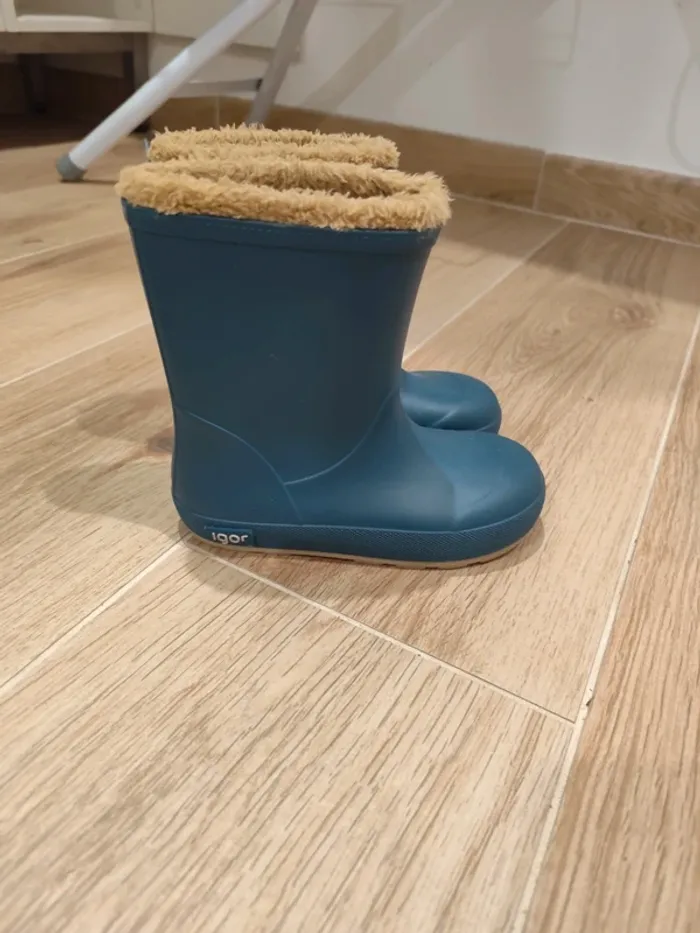Bottes fourrées Igor 28 bleu pétrole barefoot
