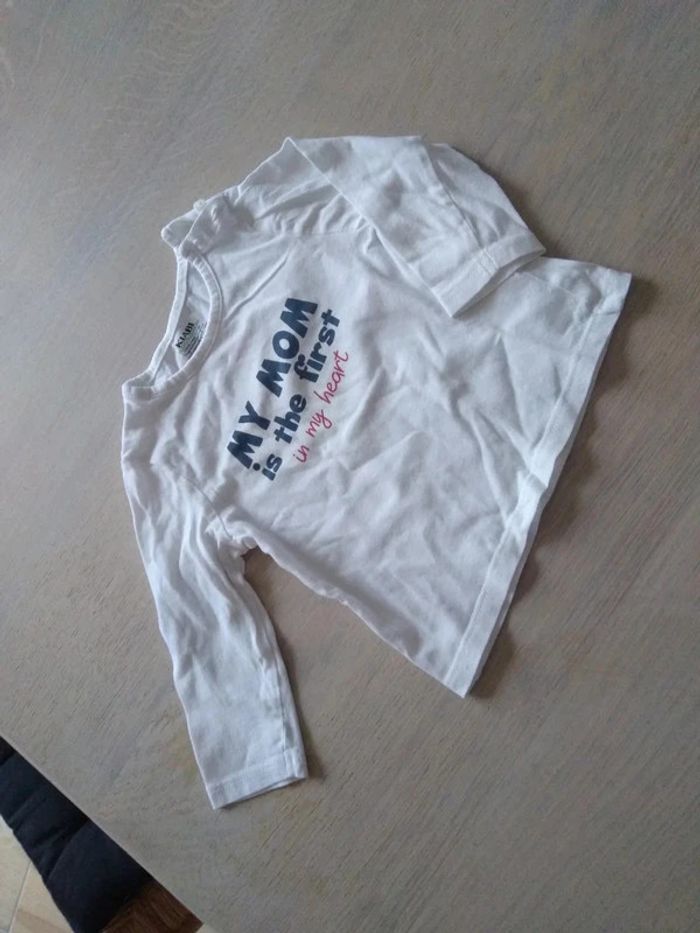 Tee-shirt blanc 9 mois - photo numéro 2