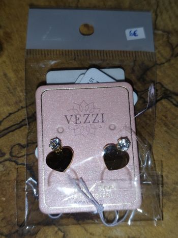 Boucles d'oreilles coeur et strass