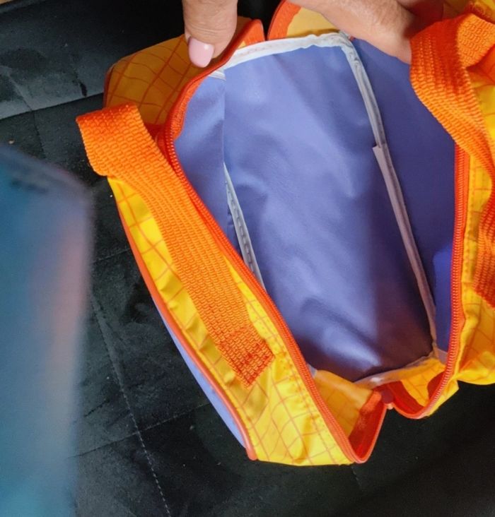 Petit sac pour doudou sucette ou goûter  enfant Winnie l'ourson violet orange - photo numéro 5