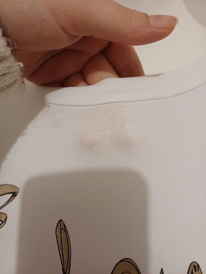 T-Shirt blanc neuf avec motifs Made with Love taille S/M 36/38 - photo numéro 3