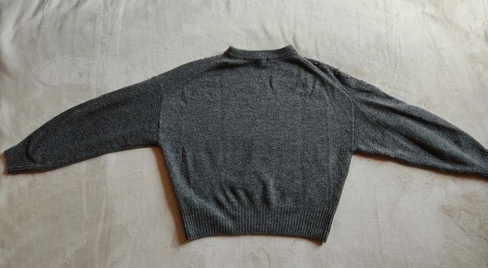 Pull H&M gris avec perles taille S - photo numéro 2