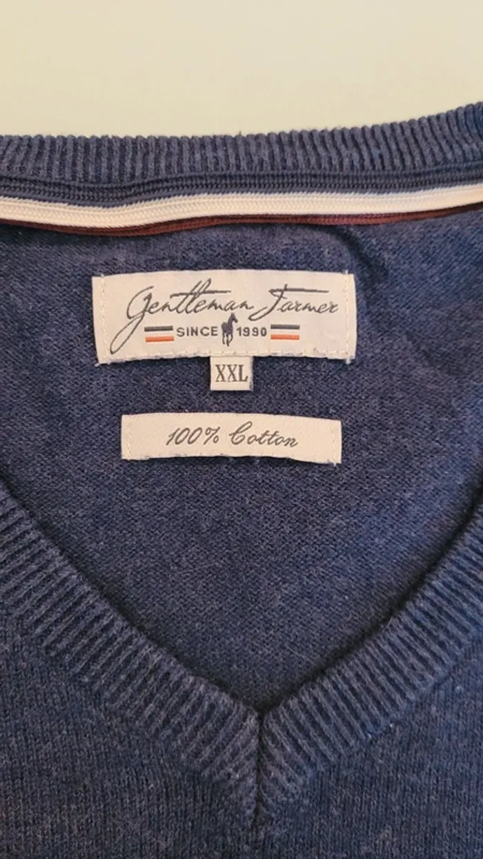 Pull fin manches longues col V 100% coton - photo numéro 6